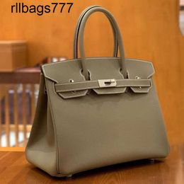 Genuine leather BK Hand-stitched Handbag Fully Luxury Epsom Palm Bk30 Women's Elephant Grey