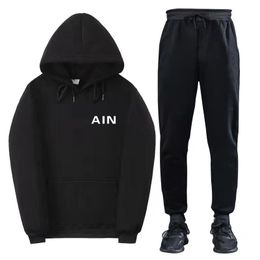 Mens Womens Tracksuit Fashion Letter Print Sweatsuits Men Two Piece Sets Casual Hooded Hoodies Hip hop Trousers Male Streetwear Womens Outwear Sports Track Suits