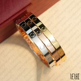 Gold Bracelet Designer Screw Bracelets Luxury Designer Bracelet Mens Silver Bracelets Width:4mm 6mm 7mm 18k Gold Bangle Designer Brand Jewelry Asian Gold Bangles