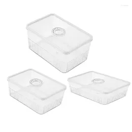 Storage Bottles Refrigerator Transparent Box Fruit Vegetable Food Container Sealed Boxes With Lid Preservation Safety Bins