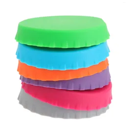 Dinnerware 6 Pcs Can Sealing Lid Bottles Silicone Caps Beverage Protector Lids Silica Gel Cover