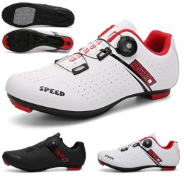 Shoes New Men Cycling Shoes MTB Crossing Bicycle Sports Shoes Outdoor Ladies SPD Scooter Shoes Racing Shoelace Lock Road Cycling Shoes