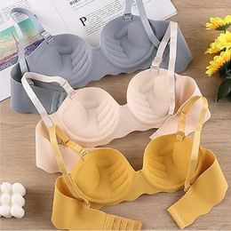 Bras Sexy Push Up Seamless Underwear Women Solid Color Wireless Lingerie Feamle One-pieces Gather Convertible Straps Brassiere