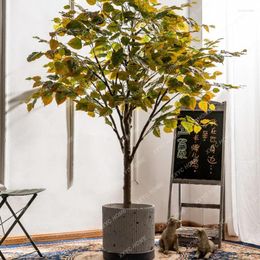 Decorative Flowers Artificial Bodhi Tree Fake Trees Indoor Shop Bionic Landscape Green Plant Floor Decoration Potted