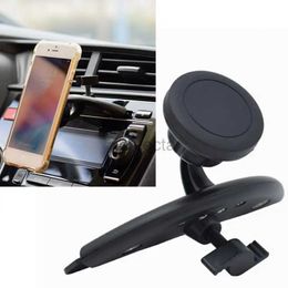 Cell Phone Mounts Holders 360 Magnetic Car Phone Mount Holder Universal Car CD Player Slot for iPhone Tablet GPS Car Cell Mobile Smartphone Stand 240322