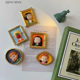 Fridge Magnets Van Gogh Mona Lisa refrigerator magnet cute cartoon Q-version famous painting magnetic stickers 3D resin home decoration Y240318