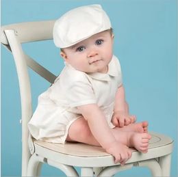 Baby Boys Baptism Gown Christening Clothes 1st Birthday Party Wedding Boy Dress Gentleman Outfit With Hat 240312