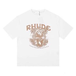 Tshirt Mens t Shirt Rhude Tee Designer Women Graphic Shorts Polo Vintage Loose Fit Gym Cotton Trendy Tees