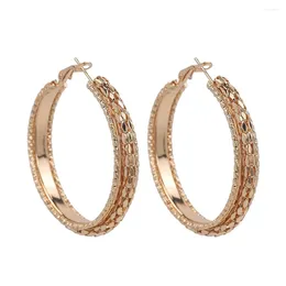 Hoop Earrings BLIJERY Retro Ethnic Style Brincos Celebrity Gold Color Wide Metal Circle For Women Jewelry Gift