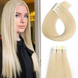 Extensions Hair Extensions Human Hair 1626 Inches Blonde #613 Tape in Hair Extensions Straight Real Tape in Hair Extensions For Woman