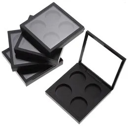 Storage Bottles 5Pcs Eye Shadow Packing Plates Practical Cases (Black)