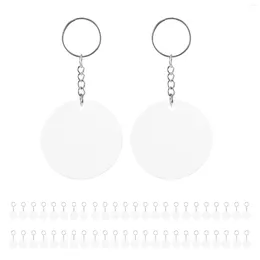 Dangle Earrings 150 Pcs 2 Inches Acrylic Transparent Discs And Key Chains Set Clear Blank Round Keychain For DIY Projects