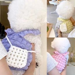 Dog Apparel Clothes Teddy Terylene Bubble Strap Vest Breathable Macarone Sweet Pet Summer T-shirt Sling Cute Thin