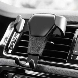 Cell Phone Mounts Holders Universal Gravity Car Bracket Gravity Auto Phone Holder Car Air Vent Clip Mount Mobile Phone Holder CellPhone Stand For iPhone 240322