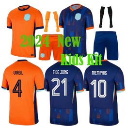 2024 25Netherlands MEMPHIS soccer jersey 2024 Holland club jerseyDE LIGT VIRGIL DUMFRIES BERGVIJN Shirt KLAASSEN BLIND football fan version shirts Kids kit