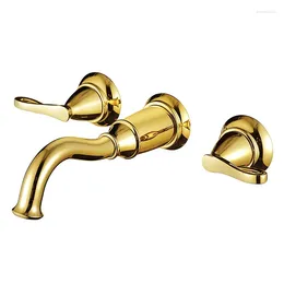 Bathroom Sink Faucets Wall Mounted Brass Gold Faucet Rose Black Cold Basin Mixer High Quality