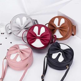 Shoulder Bags Female Crossbody For Women 2024 Round Bowknot Fashion High Quality PU Leather Handbag Ladies Bag