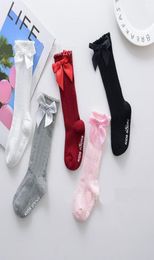 Multi Colours baby kids socks new arrivals Girls 100 cotton Bow Middle stockings children039s comfortable good quality Summer s5831819