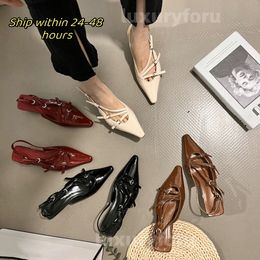 Dress Shoes Women Shoes High Heels Genuine Leather Sexy Pointed Toe PumpsWedding Nude Black Shiny party wedding women high heels slipper