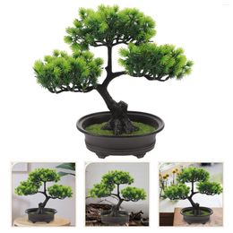 Decorative Flowers Potted Plant Welcome Pine Flower Office Decor For Table Bonsai Statue Plastic Artificial Adornments