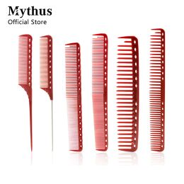 Tools Red Salon Hair Cut Comb Set 6 Sizes Professinal Barber Comb Resin Material Stylist Styling Tools Durable Hairdressing Comb Set