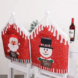 Chair Covers Christmas Santa Claus Hat Cover Decoration Table Happy Year 2024 Ornament For Home Navidad Noel Xmas Gift