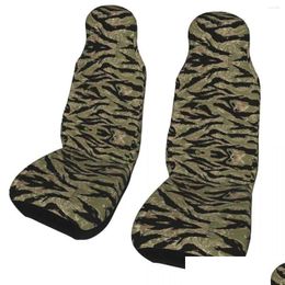 Car Seat Covers Ers Tiger Stripe Camo Fit For Cars Suv Military Tactical Camouflage Bucket Seats Protector Women Drop Delivery Automob Otj0N