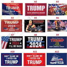FT 3 * 5 36 stili Trump 2024 Bandiere Salva l'America Ancora Banner 90 * 150 cm Bandiera da giardino
