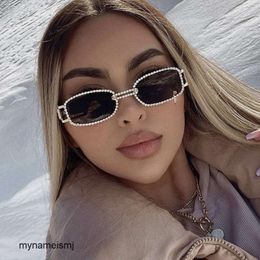 2 pcs Fashion luxury designer Square small frame diamond sunglasses 2022 new Personalised sunglasses fashion chain sunglasses