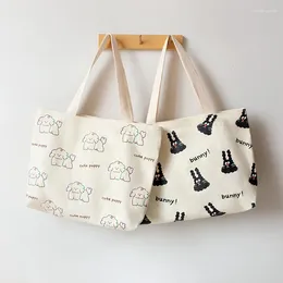Evening Bags Women's Canvas Shoulder Shopper Bag Cotton Cloth Eco Reusable Shopping For Woman 2024 Student Handbag Large Tote Book