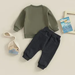 Clothing Sets Baby Boy 2 Piece Outfits Toddler Letter Print Long Sleeve Round Neck Sweatshirt And Pants Set Born Suits