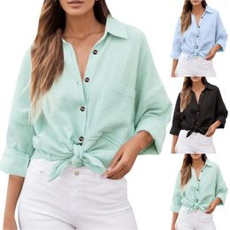 Women's Blouses Women Button Down Shirts & Korean Style Blusa Feminina Casual Long Sleeve Loose Blouse Tops With Pocket Solid Camisas