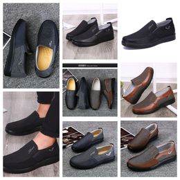 Casual Shoes GAI sneakers sport Cloth Shoe Mens Single Business Classic Top Shoe Softs Sole Slipper Flat Leather Men Shoes Black comfort soft sizes 38-50