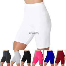 Women's Shorts Womens elastic shorts casual high waisted tight fitting fitness and slimming soles summer pure white black shortsL2403