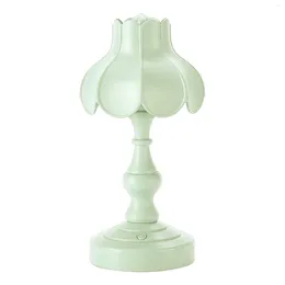 Table Lamps European Lotus Bedside Lamp Decor Mini LED Night Light For Mall Room Bar Home Small Reading - Green