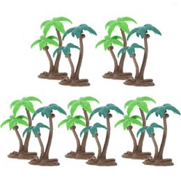 Decorative Flowers 10 Pcs Simulated Coconut Tree Ornaments Trains Sand Table Model Simulation Miniature Pvc Landscape Decor Trees Child