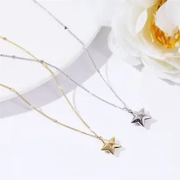 Pendants Simple Three-dimensional Star Necklace For Women Pendant Fashion Copper Plated Read Gold Choker Jewelry Gift