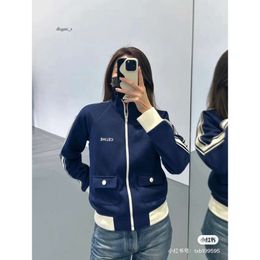 purple jeans Spring/summer New Letter Embroidery Decoration French Casual Sports Coat Women's Zipper Loose Short Style