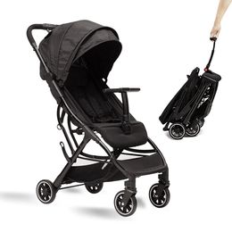 Compact Umbrella Stroller for Airplane, One-Hand Folding Baby Stroller, Newborn Infant Stroller w/Adjustable Backrest/