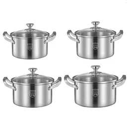 Pans Soup Pot Cooking Tools Ergonomic Handle Works Stainless Steel Stockpot With Lid Kitchen For Home Bar Restaurant