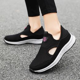 Casual Shoes 2024 Women's Spring Summer Fashion Plus Size Slip On Lazy Solid Hollow Thick Sole Mesh Breathable Sneaker