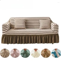 Chair Covers Light Luxury Seersucker Fabric Sofa Cover All-Inclusive Non-Slip Combination Korean Style Slipcover Four Seasons Universal