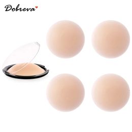 DOBREVA 1 Pair Silicone Sticky Bra Women Non-Adhesive Nipple Pads Covers Reusable Breast Petals Ultra Thin Pasties with Box 240318