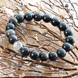 MG2068 New Design 10 MM Silver Obsidian Tree Of Life Beads Bracelet Healing Crystals Gemstone Stress Relief Wrist Mala