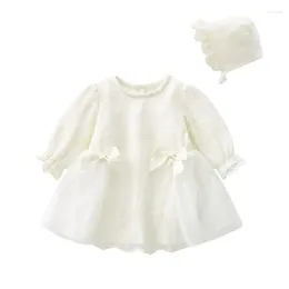 Girl Dresses Spring Autumn Baby Princess Dress Corduroy Infant Long Sleeved Embroidered With Bow Clothes 6 9 12 18 24M