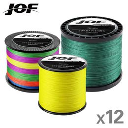 JOF Fishing Line 12x Braided Difficult to Disconnect 1000M PE Suitable Sea Saltwater Mediumbig Fish Rope Premium Wire 240313