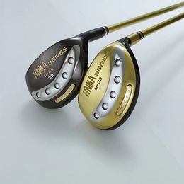 HNMA U-08 Golf Hybrid Rescue Club 19/22 Degree Graphite Shafts for Right Handed Golfers,Regualr/Stiff Flex black/gold