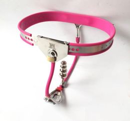 Female Belt T-type Stainless Steel Device BDSM Bondage Chstity Device with anal plug for woman J12358572154