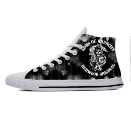 Shoes Sons of Anarchy SAMCRO SOA Anime Cartoon Comic Casual Cloth Shoes High Top Lightweight Breathable 3D Print Men Women Sneakers