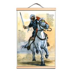 Nordic Wall Art Canvas Pictures Vintage Knights Templar Armour Warrior Poster Wooden Scroll Hanging Painting Printed Home Living Room Decor AB10